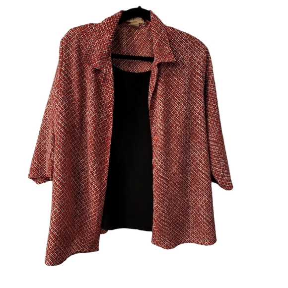 Womens Blouse with Built in Black Camisole 1X - Picture 1 of 8